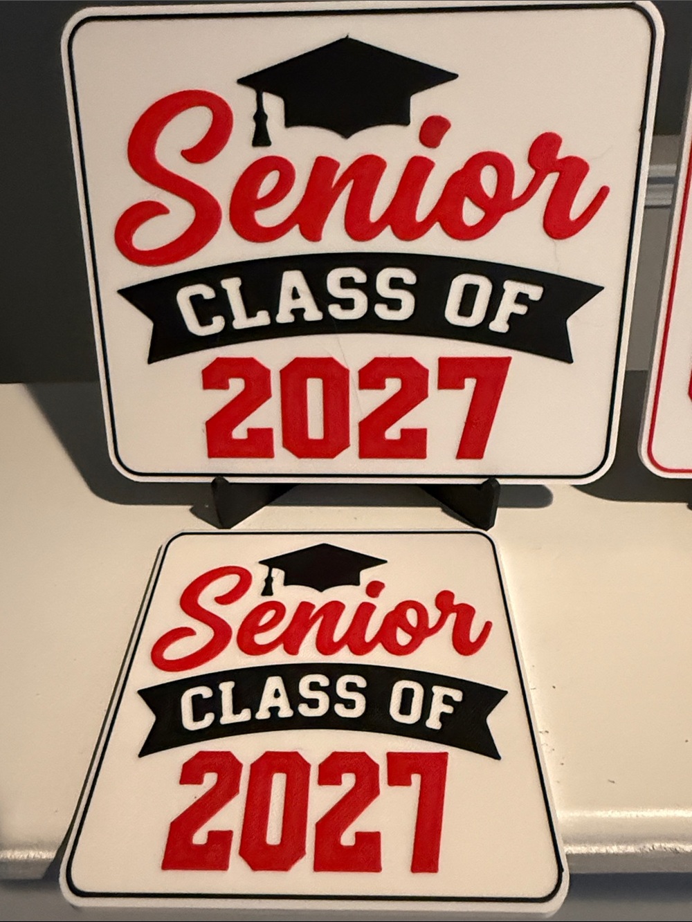Senior Class of 2027 Red & Black Decorative sign and coaster - Picture 5 of 7